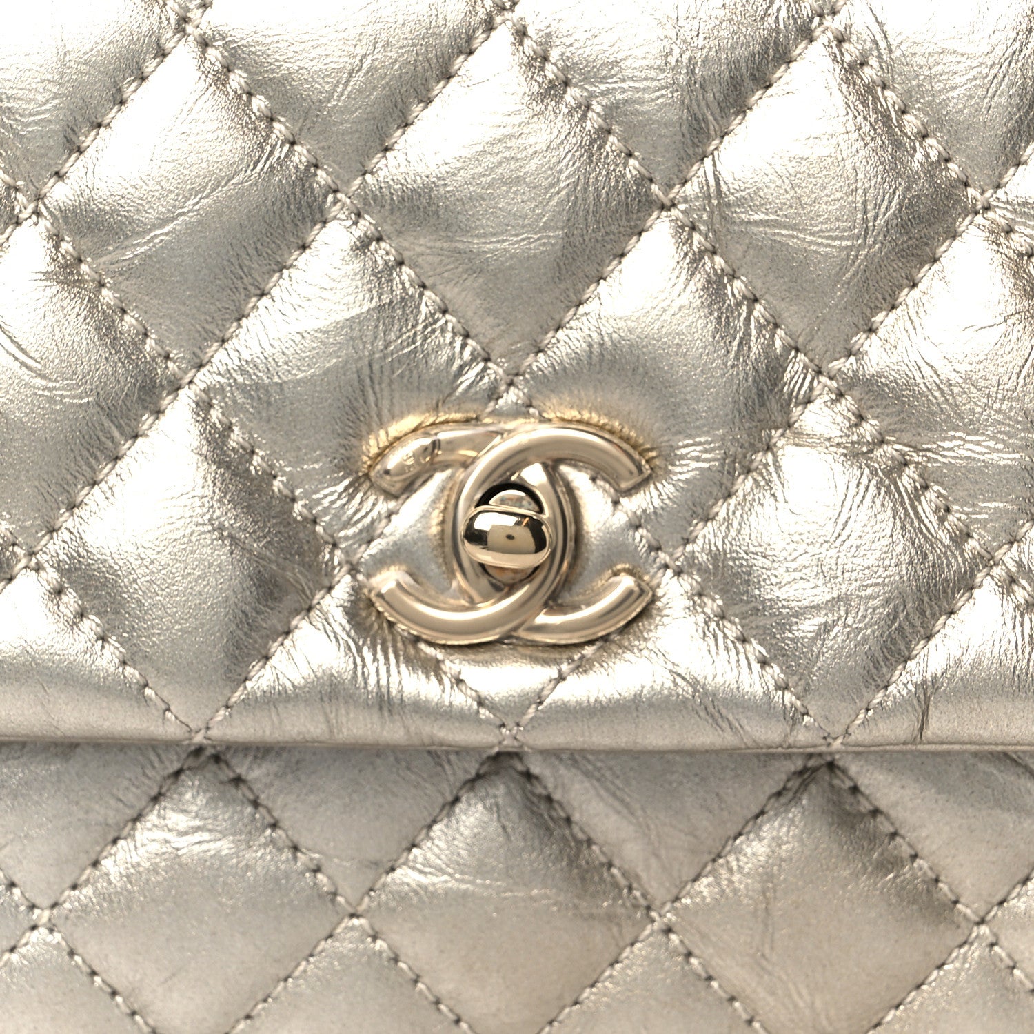 Chanel Metallic Aged Calfskin Quilted Mini Coco Handle Flap Gold 9 of 11