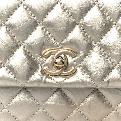 Chanel Metallic Aged Calfskin Quilted Mini Coco Handle Flap Gold 9 of 11