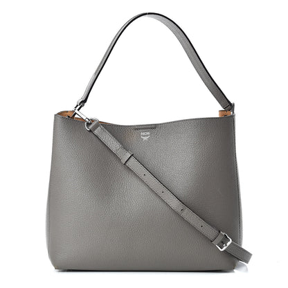 MCM Grained Calfskin Visetos Medium Sarah Hobo Grey 1 of 20