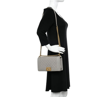 Chanel Caviar Quilted Medium Boy Flap Grey 2 of 11