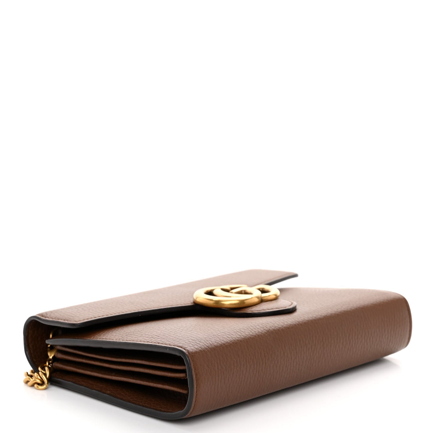 Cellarius Calfskin GG Marmont Chain Wallet Nut Brown