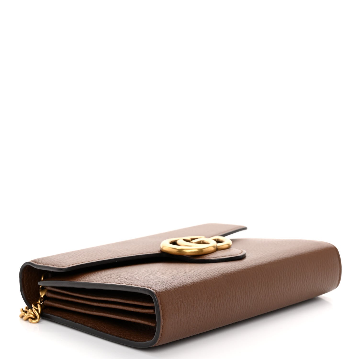 Gucci Cellarius Calfskin GG Marmont Chain Wallet Nut Brown 4 of 11