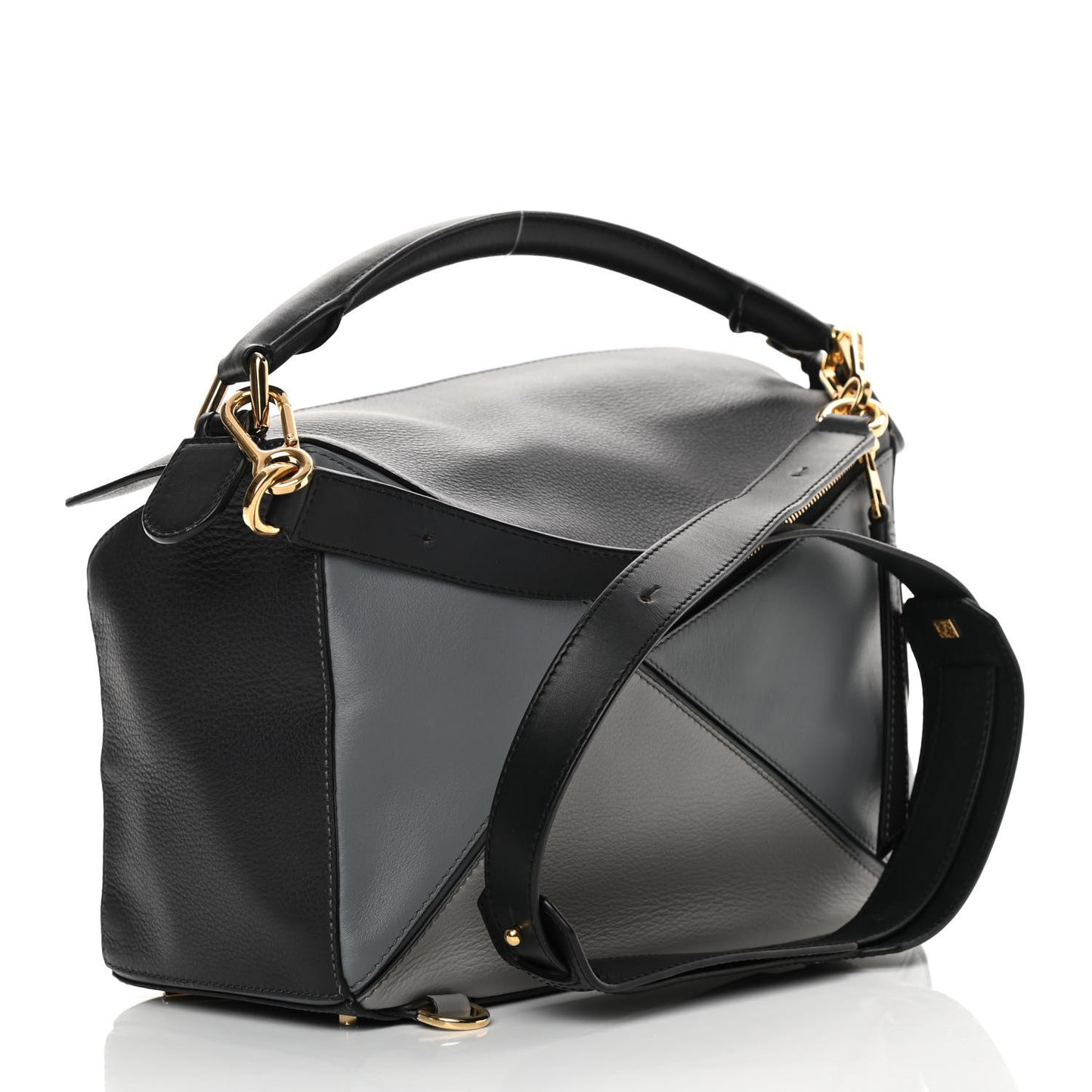 Calfskin Medium Puzzle Bag Grey Multito
