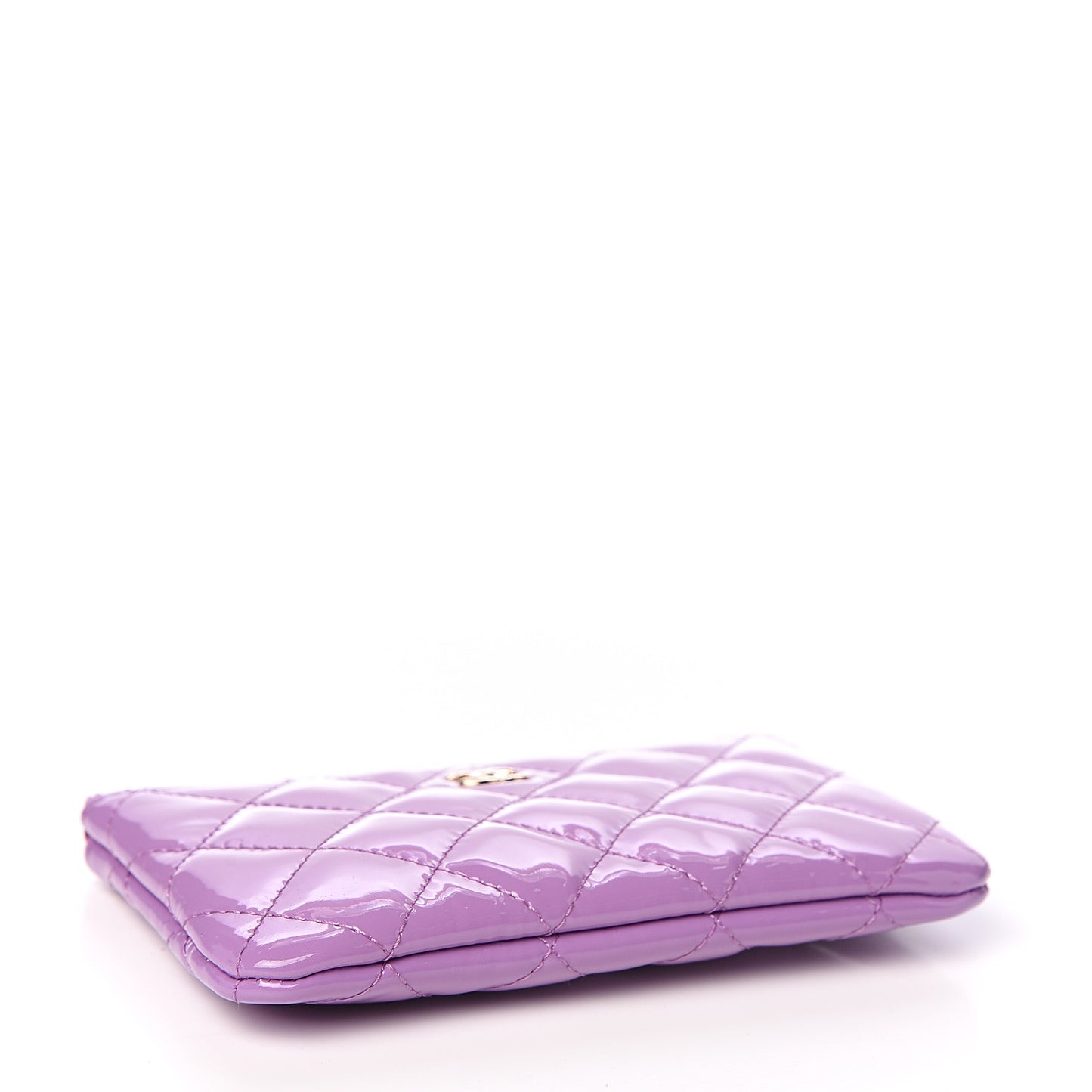 Patent Quilted Small Cosmetic Case Purple
