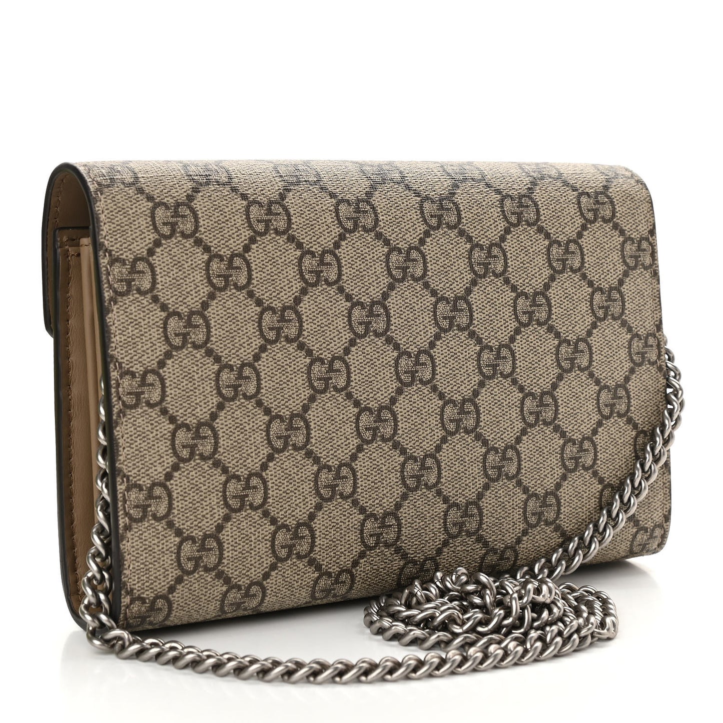 GG Supreme Monogram Mini Dionysus Chain Wallet Beige Taupe