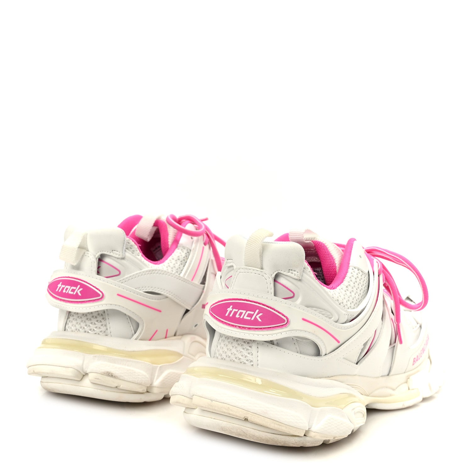 Balenciaga Mesh Rubber Bi-Color Womens Track Sneakers 41 White Fluo Pink 5 of 9