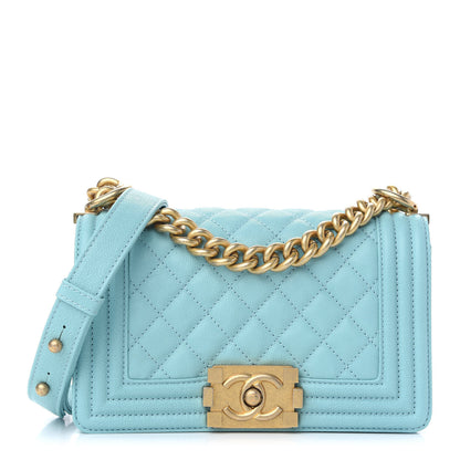 Chanel Caviar Quilted Small Boy Flap Light Blue 1 of 9