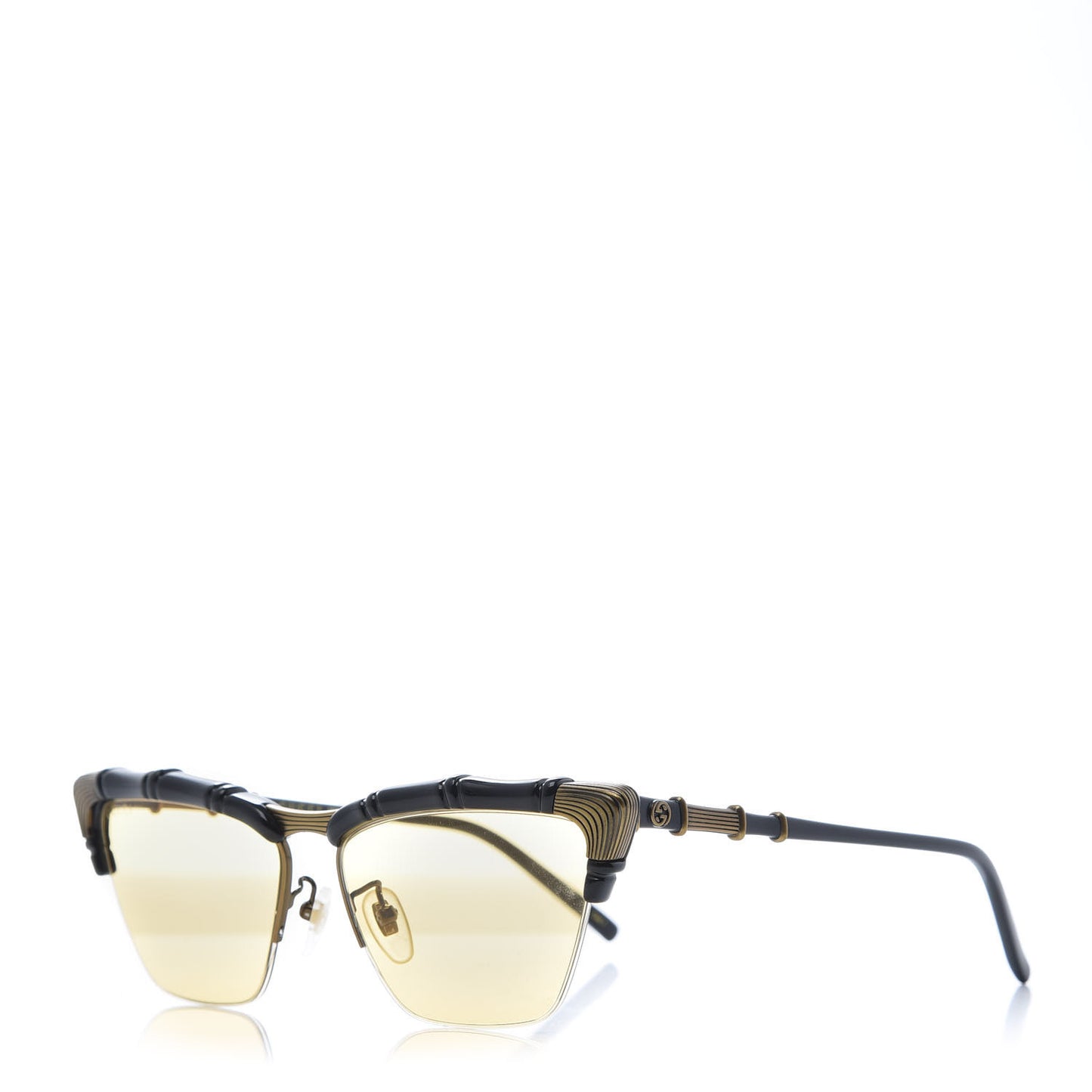 Acetate Metal Bamboo Sunglasses GG660S Black Yellow