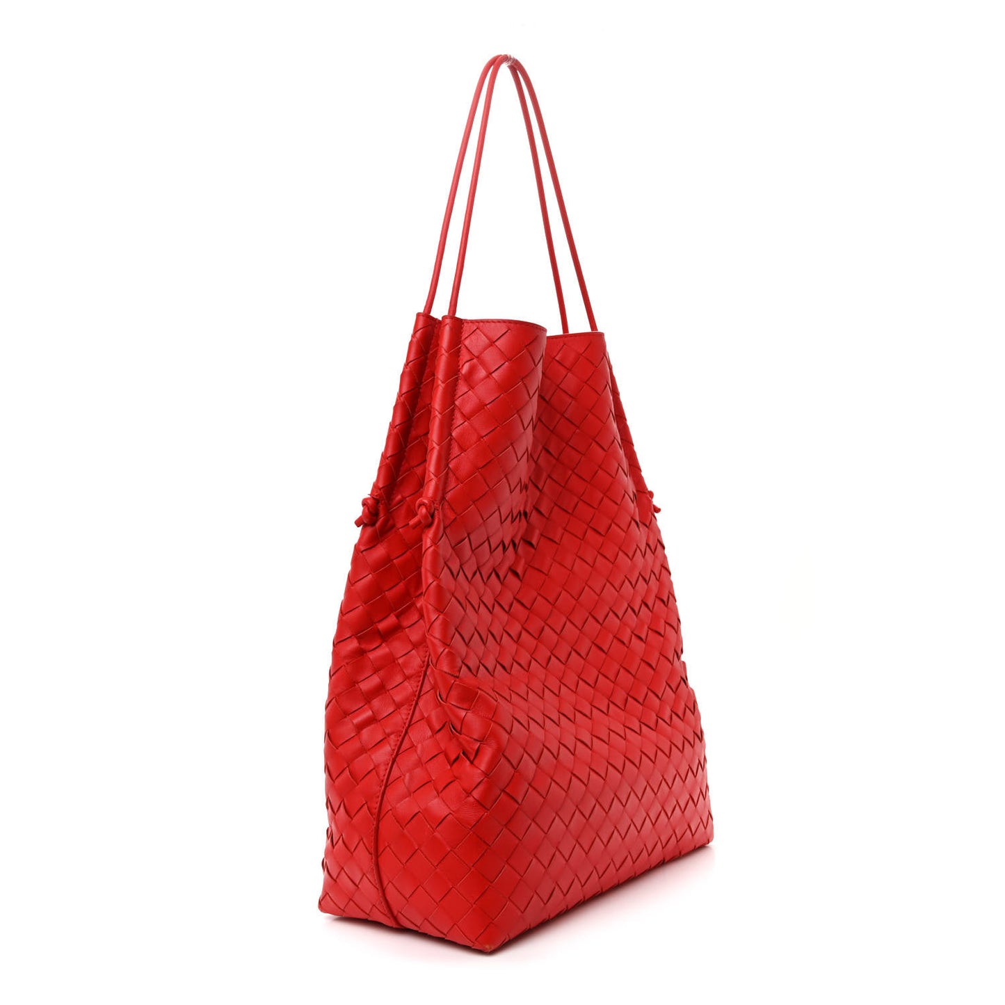 Nappa Intrecciato North South Tote Red
