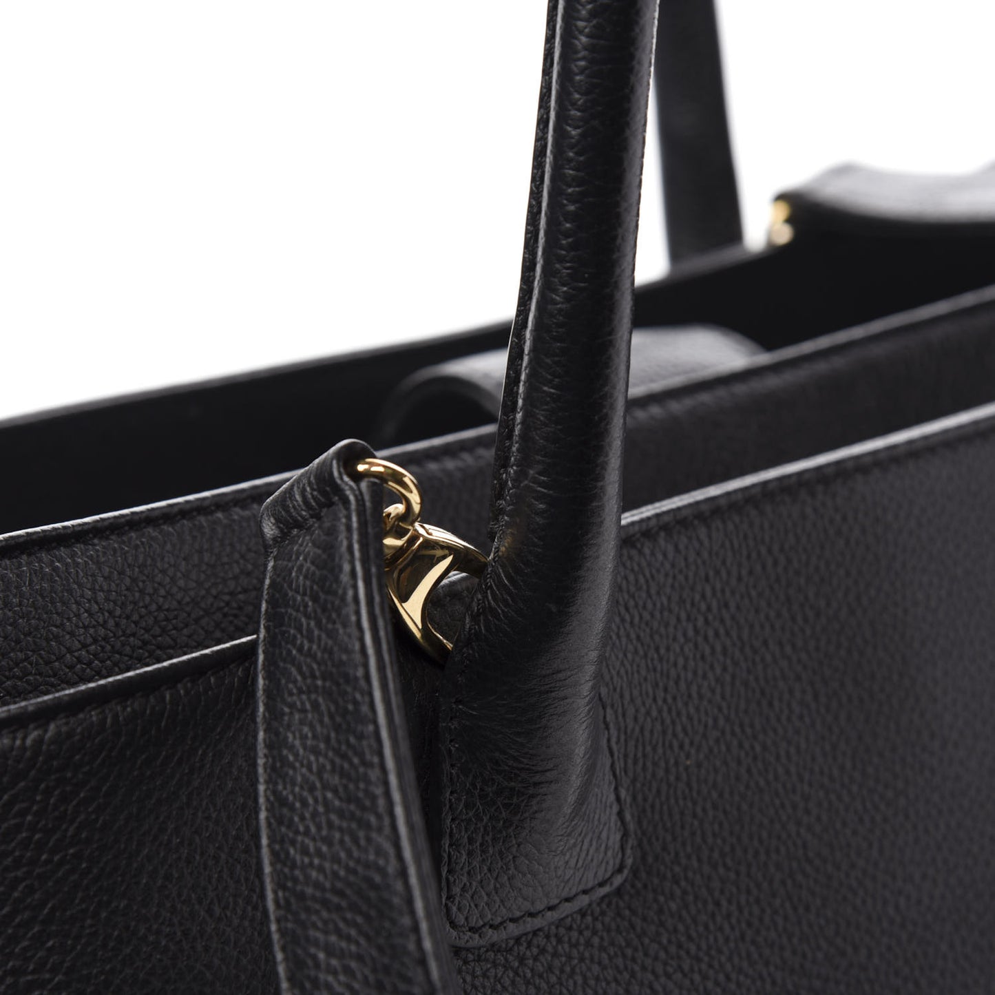Calfskin Cerf Executive Shopper Tote Black