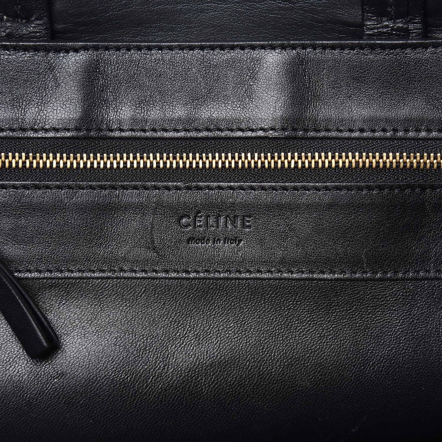 Celine Canvas Lambskin Vertical Bi-Color Cabas Black 6 of 12