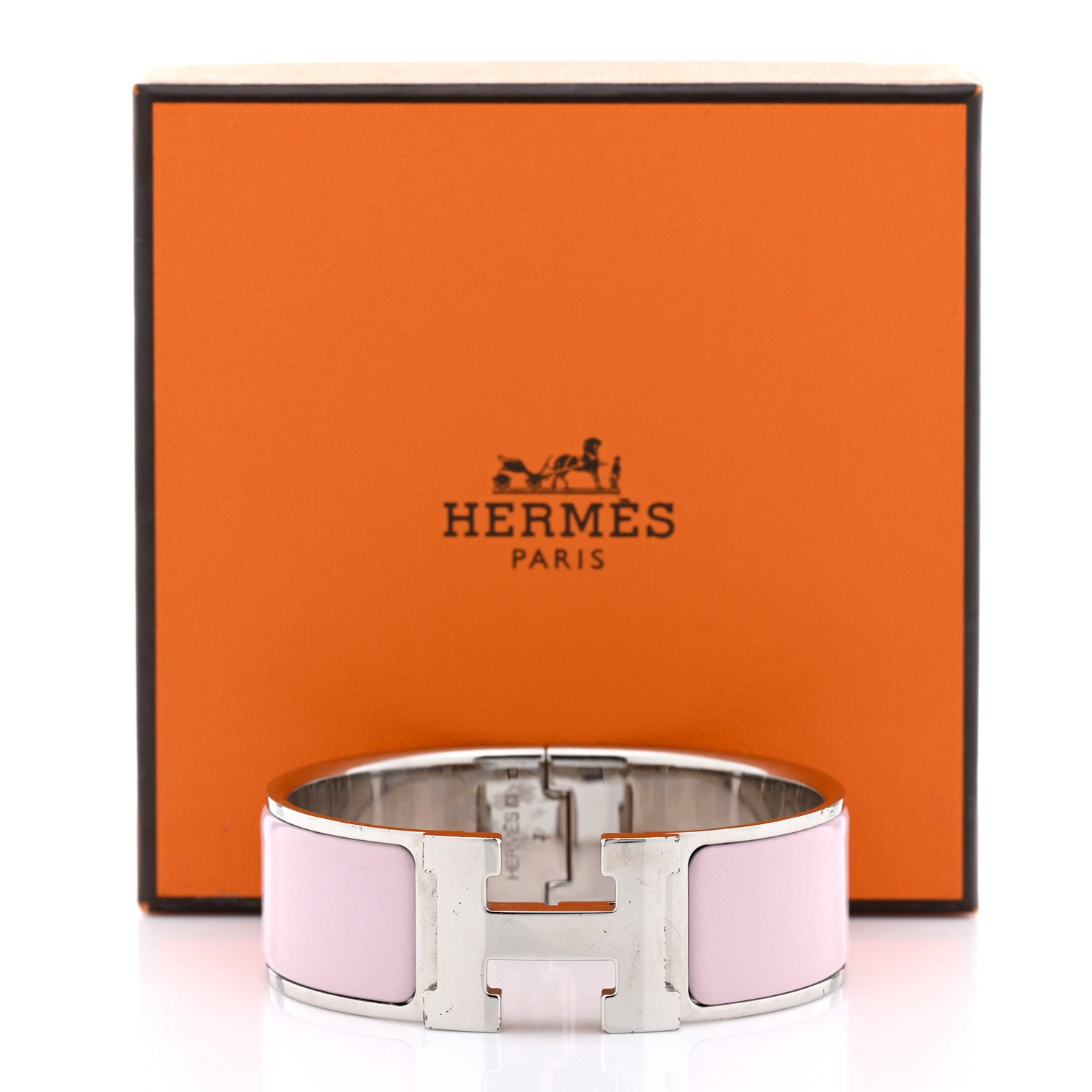 Hermes Enamel Wide Clic Clac H Bracelet PM Rose Nymph 6 of 6