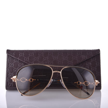 Gucci Crystal Aviator Marina Chain Sunglasses GG 4239/N/S Gold Havana 9 of 9