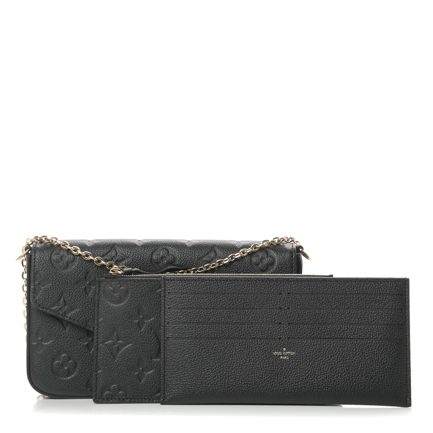 Louis Vuitton Empreinte Pochette Felicie Chain Wallet Black 1 of 14