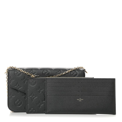 Louis Vuitton Empreinte Pochette Felicie Chain Wallet Black 1 of 14