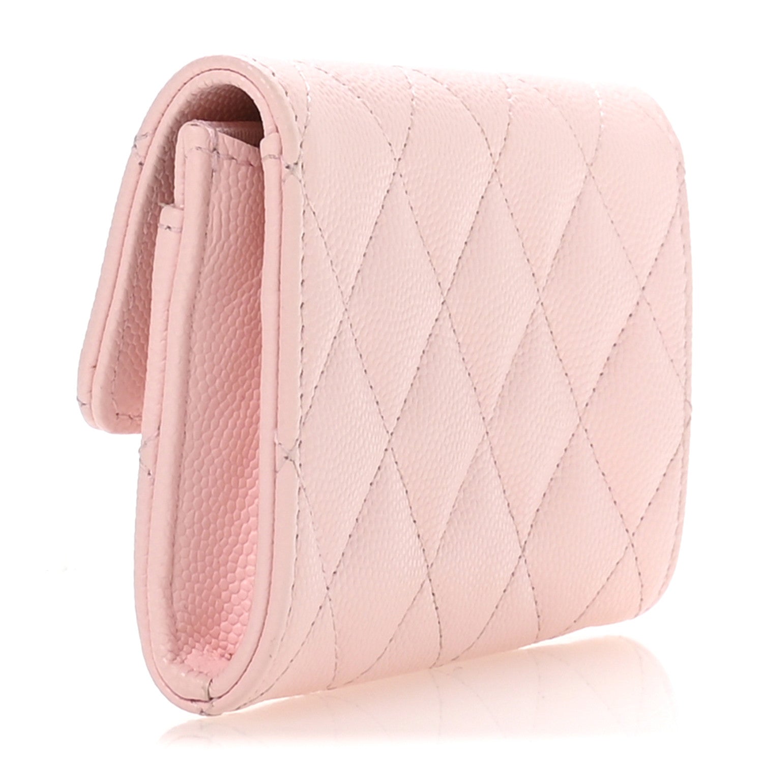 Chanel Caviar Quilted Flap Card Holder Wallet Light Pink 3 of 9