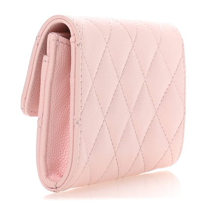 Chanel Caviar Quilted Flap Card Holder Wallet Light Pink 3 of 9
