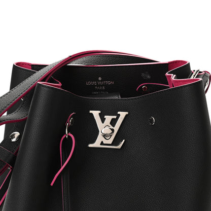 Louis Vuitton Calfskin Lockme Bucket Black 7 of 11
