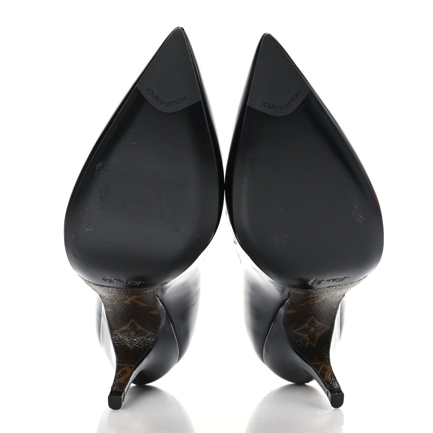 Patent Monogram Uniformes Pumps 38 Black
