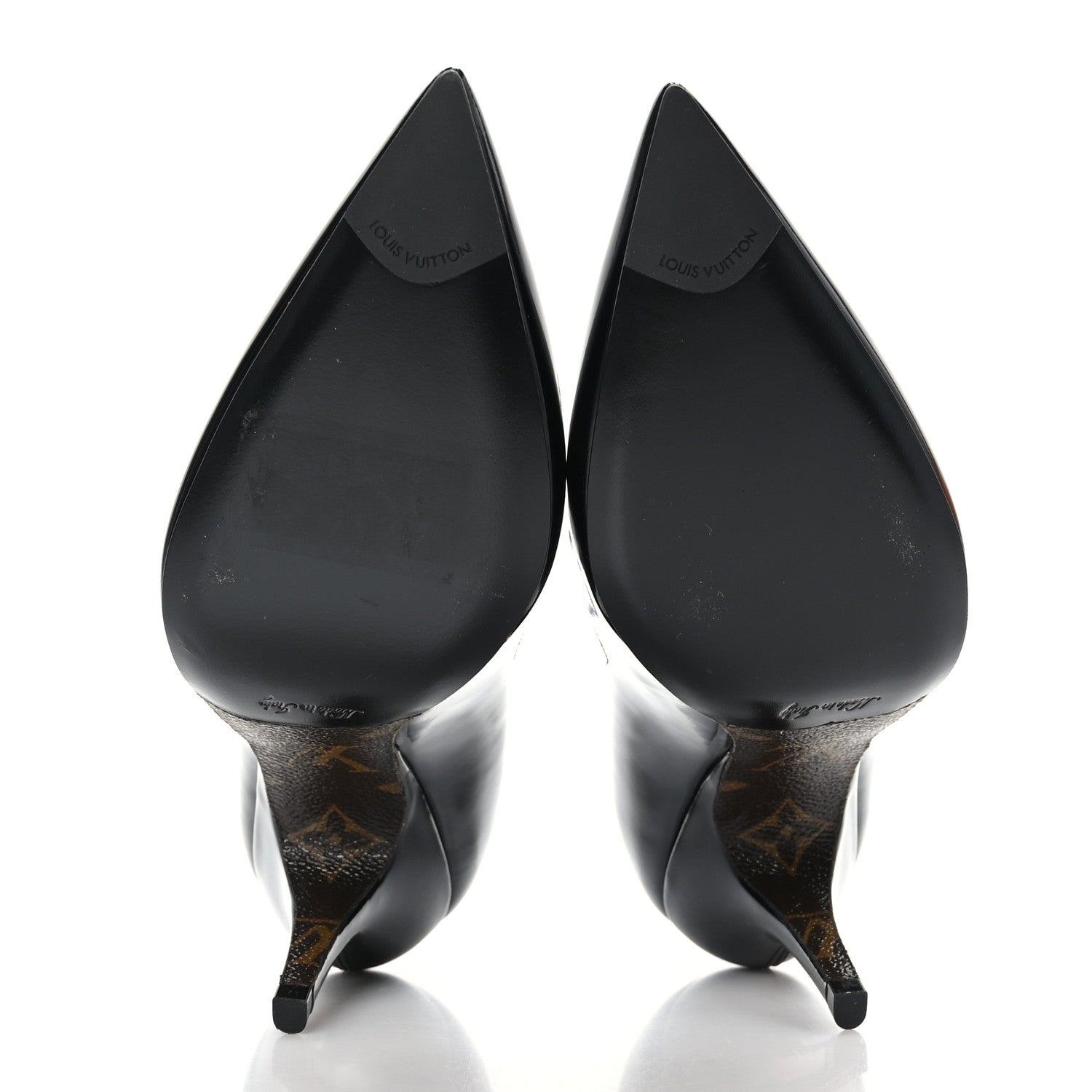 Louis Vuitton Patent Monogram Uniformes Pumps 38 Black 5 of 7