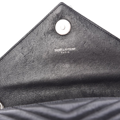 Saint Laurent Sheepskin Matelasse Medium Monogram College Punk Chain Satchel Black 12 of 12
