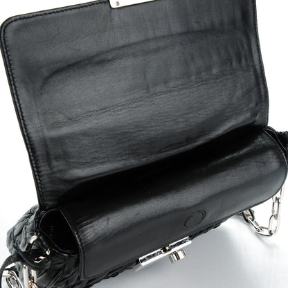 Prada Nappa Gaufre Sound Chain Flap Shoulder Bag Black 9 of 9