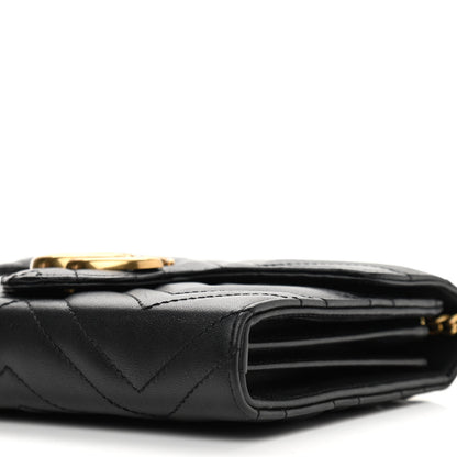 Gucci Calfskin Matelasse GG Marmont Chain Wallet Black 6 of 10