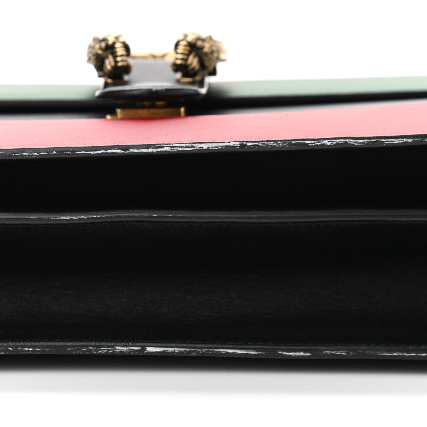 Gucci Calfskin Bamboo Web Large Dionysus Top Handle Bag Black Bright Evergreen Hibiscus Red 19 of 21