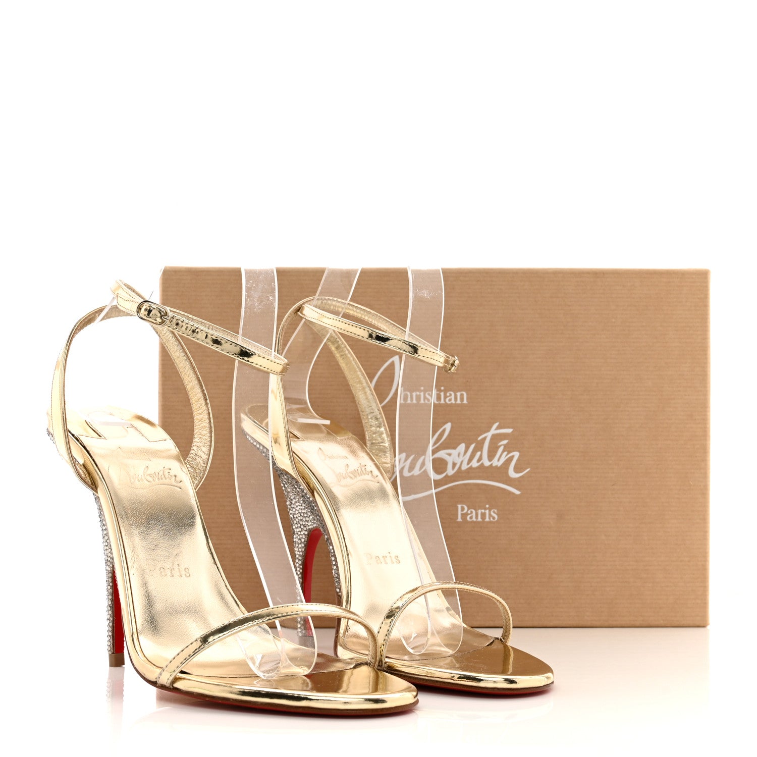 Christian Louboutin Specchio Arch Queen Strass 100 Platform Sandals 39 Platine 12 of 12