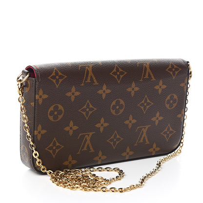 Louis Vuitton Monogram Pochette Felicie Chain Wallet Fuchsia 2 of 11
