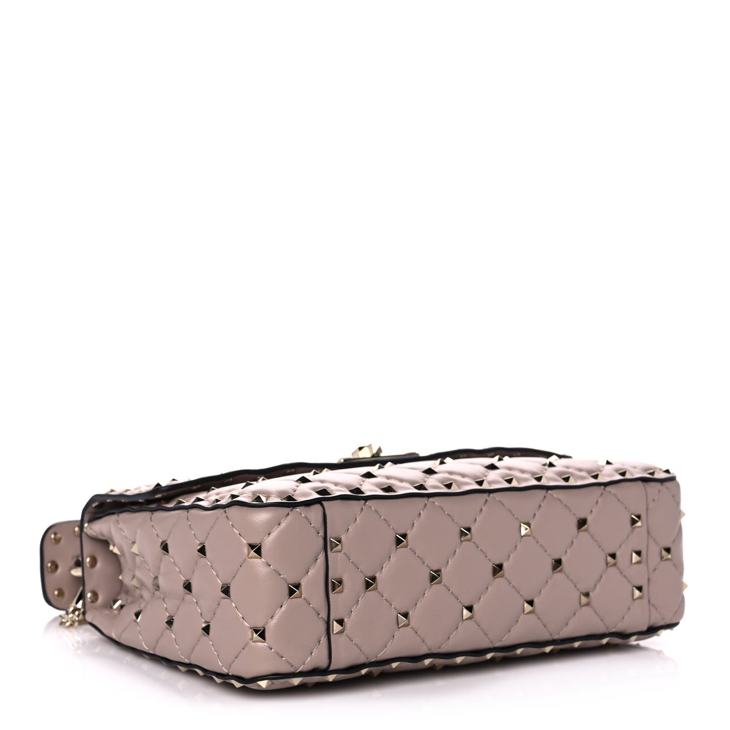 Lambskin Medium Rockstud Spike Shoulder Bag Poudre