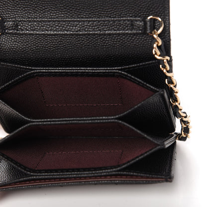 Chanel Caviar Quilted Flap Card Holder On Chain Black 5 of 11