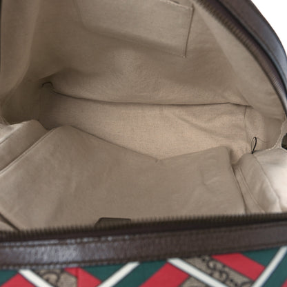 Gucci GG Supreme Monogram Chevron Medium Day Backpack Beige Green Red New Acero 5 of 9