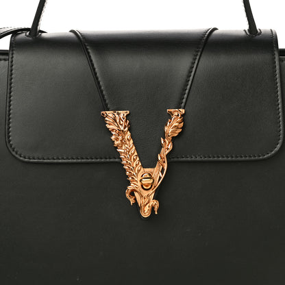 Versace Vitello Barocco Virtus Small Top Handle Shoulder Bag Black 7 of 19