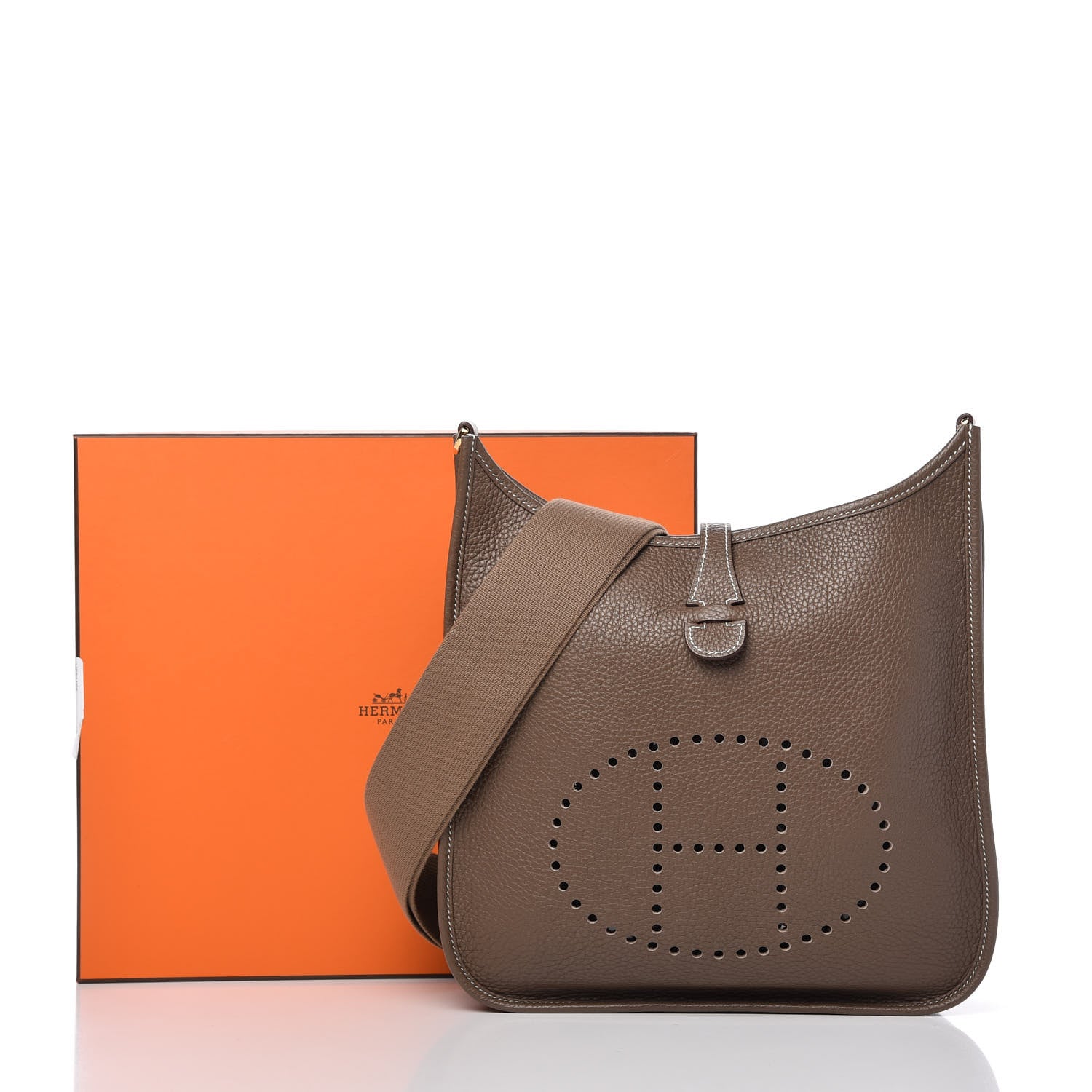Hermes Taurillon Clemence Evelyne III PM Etoupe 11 of 11