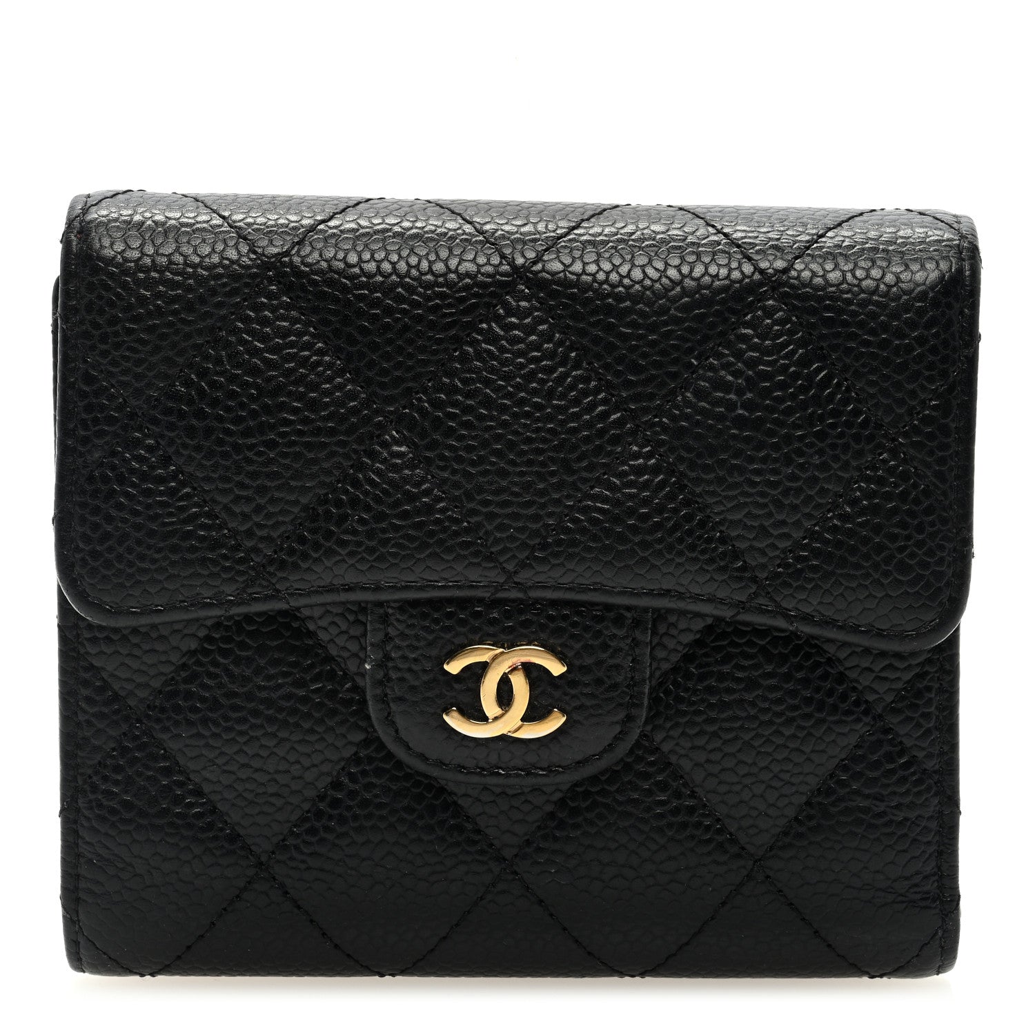 Chanel Caviar Quilted Compact Flap Wallet Black 1 of 7