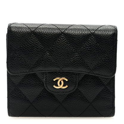 Chanel Caviar Quilted Compact Flap Wallet Black 1 of 7