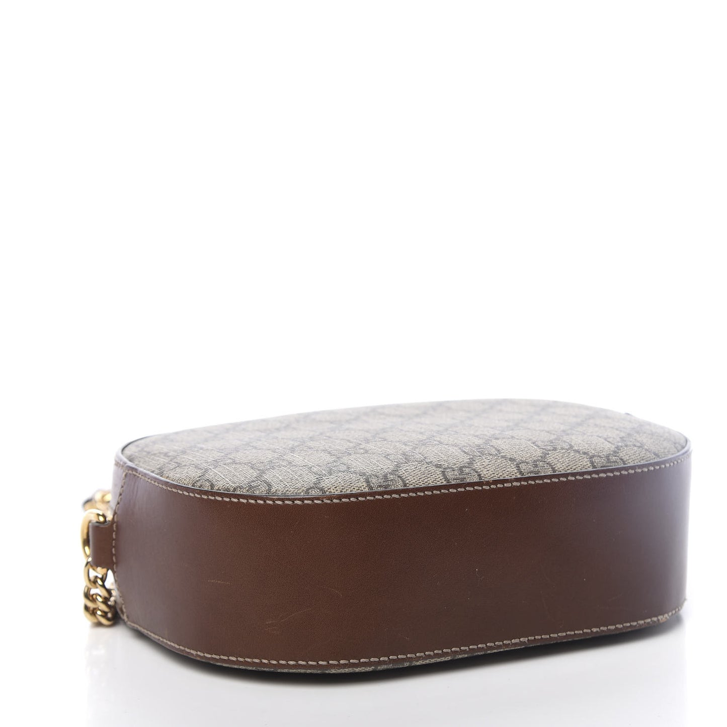 GG Supreme Monogram Cuoio Toscano Mini Chain Shoulder Bag Beige Ebony Cuir