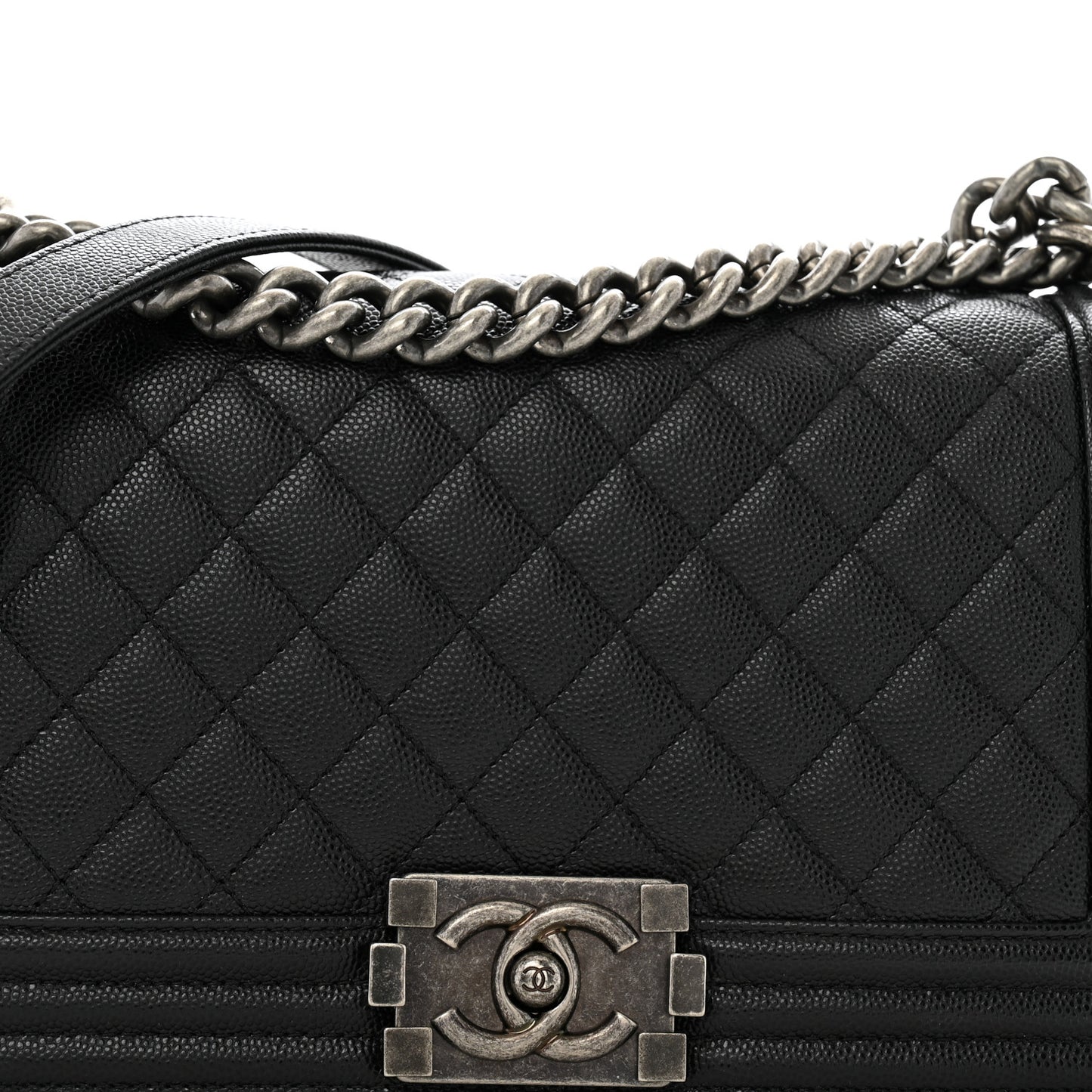 Caviar Quilted Medium Boy Flap Black