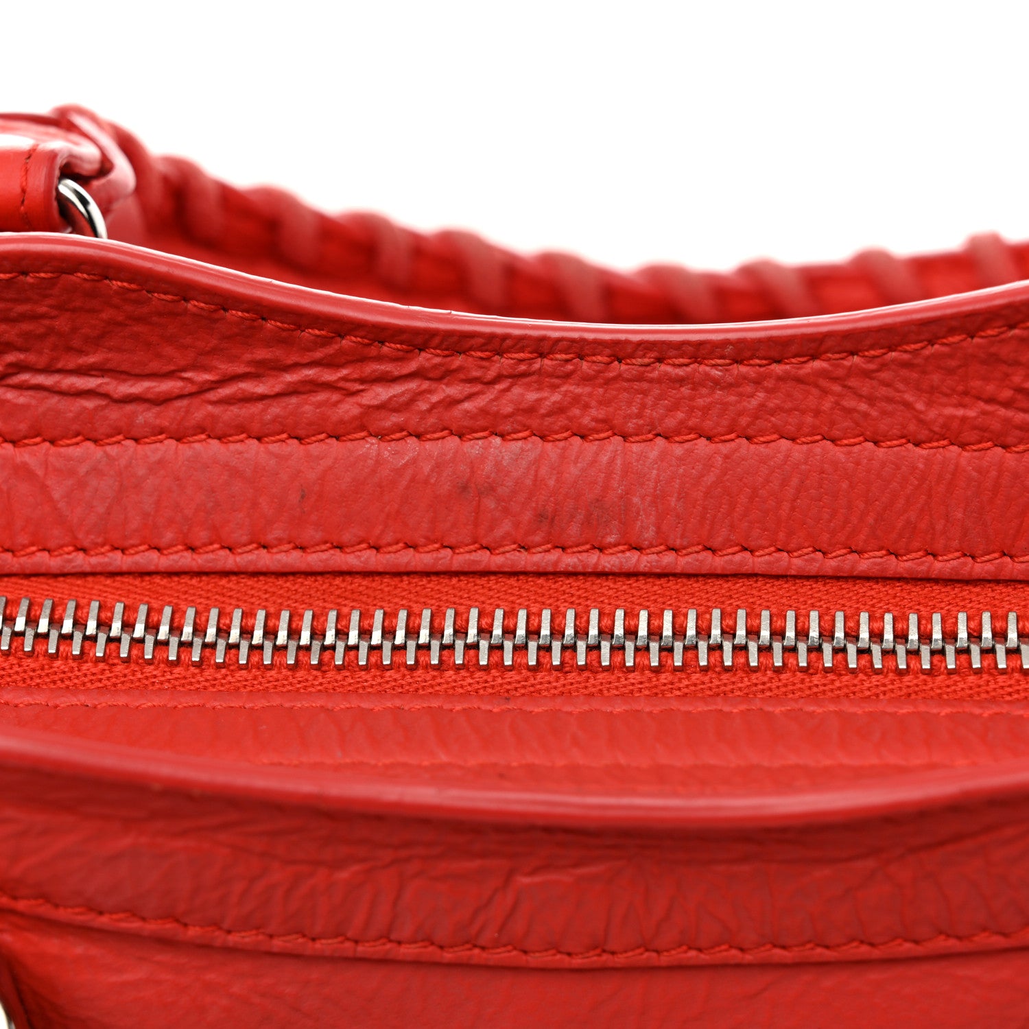 Balenciaga Matte Goatskin Rubber Covered Classic Hardware Mini City Rouge Coquelico Rouge Braise 15 of 17