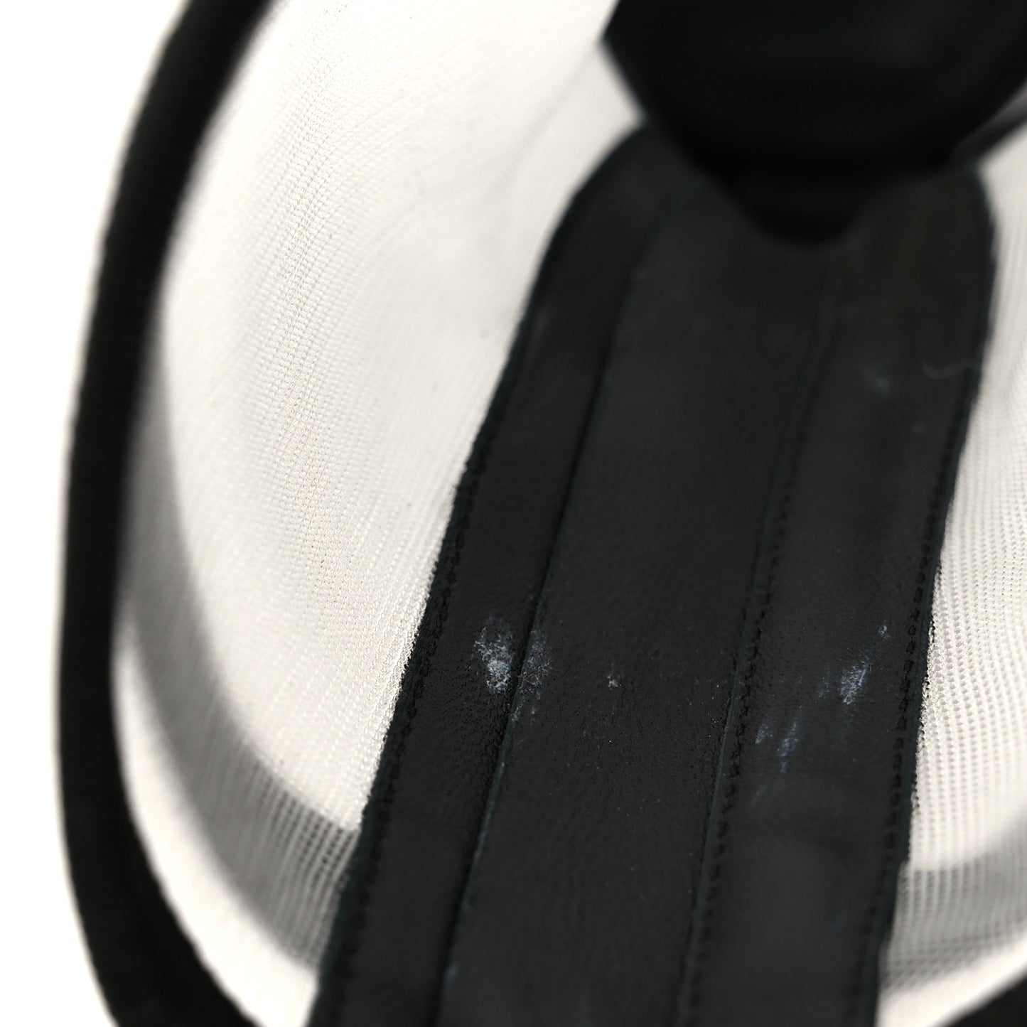 Mesh Grosgrain CC Cap Toe Ankle Boots 40 White Black