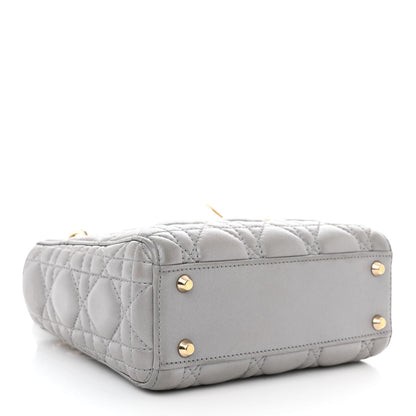 Christian Dior Metallic Lambskin Cannage Mini Lady Dior Grey 4 of 14