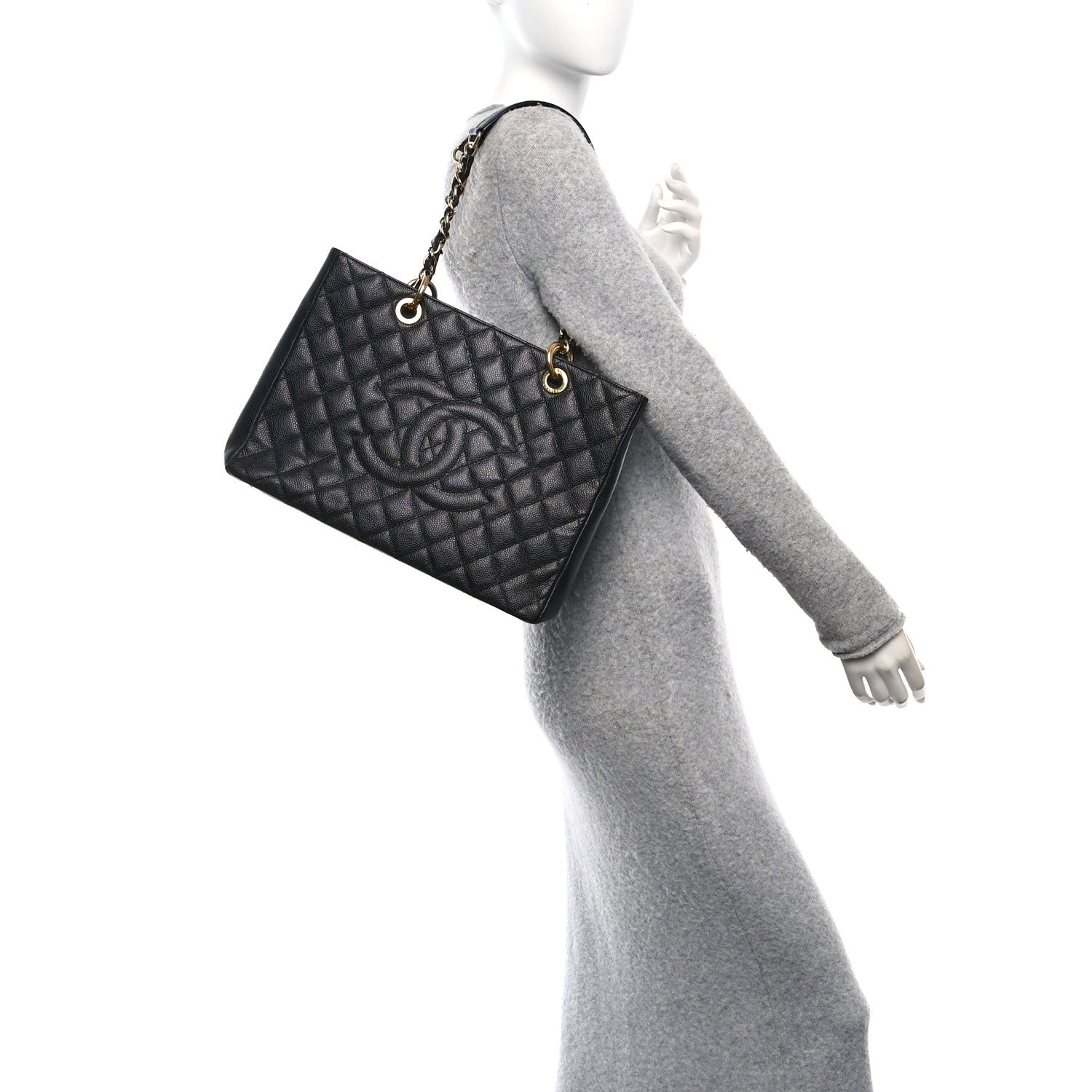 Chanel Caviar Quilted Grand Shopping Tote GST Black 2 of 12