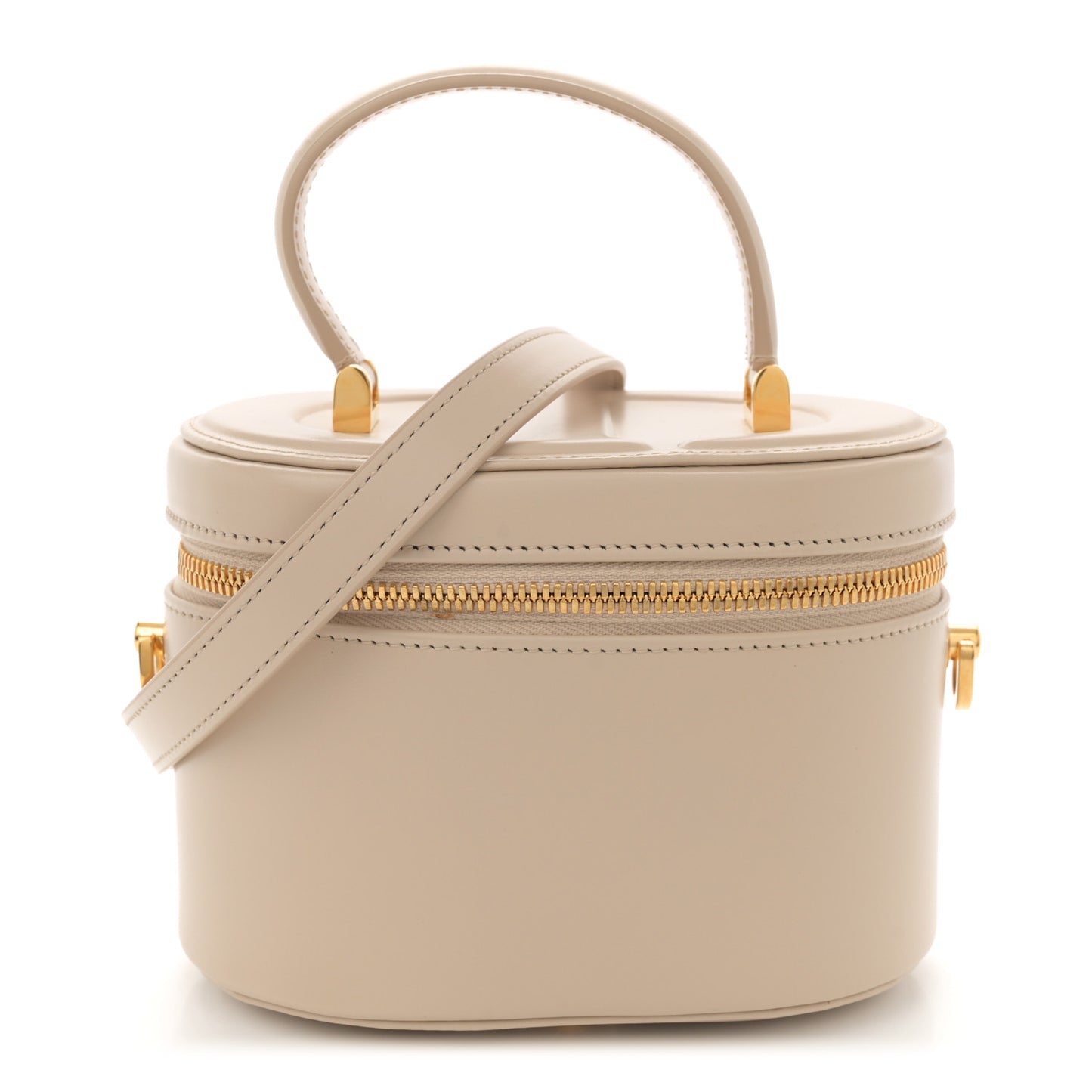 Calfskin CD Signature Vanity Caramel Beige