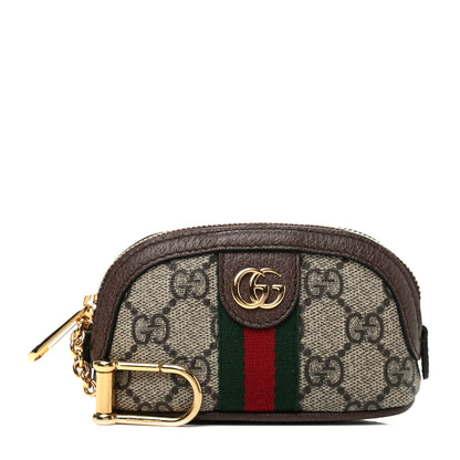 Gucci GG Supreme Monogram Web Ophidia Dome Key Pouch Beige New Acero 1 of 8