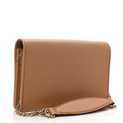 Gucci Pebbled Calfskin Soho Wallet On Chain Camelia 3 of 8