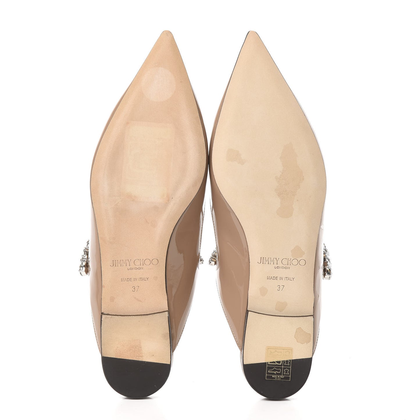 Patent Crystal Bing Mule Flats 37 Ballet Pink