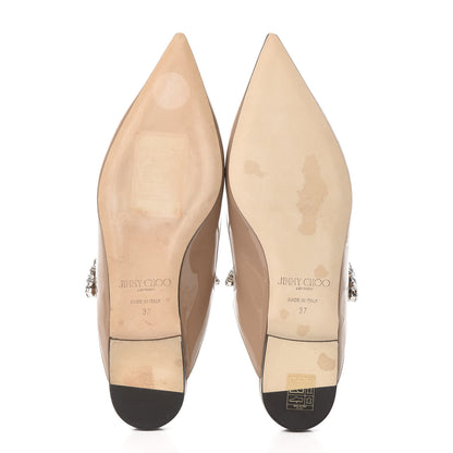 Jimmy Choo Patent Crystal Bing Mule Flats 37 Ballet Pink 5 of 8