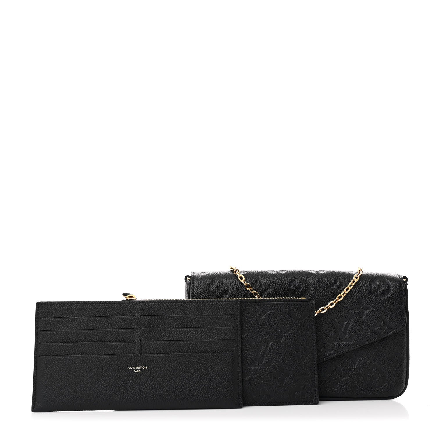 Louis Vuitton Empreinte Pochette Felicie Chain Wallet Black 3 of 13