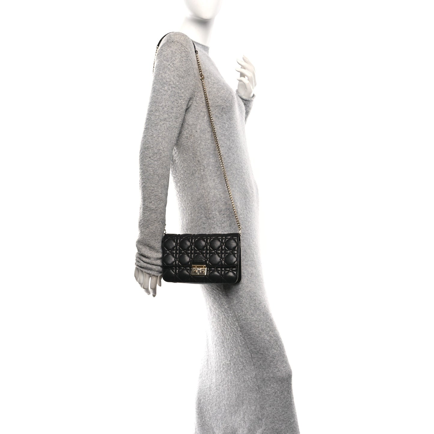Lambskin Cannage Medium Miss Dior Flap Black